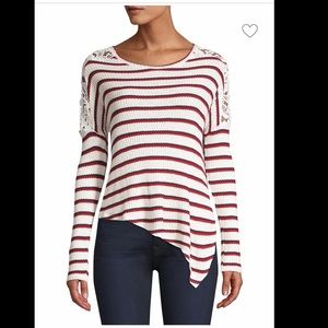 Generation Love Bleecker Lace Striped Thermal Top